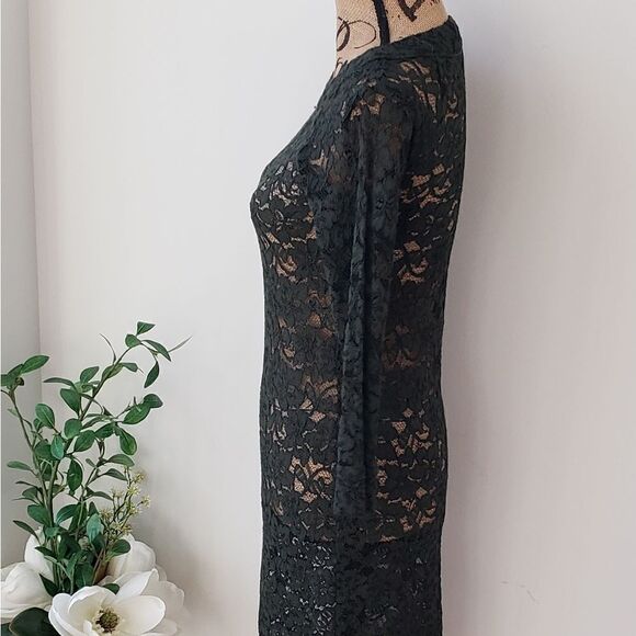 DVF Lace Dress Forest Green - Picture 6 of 14